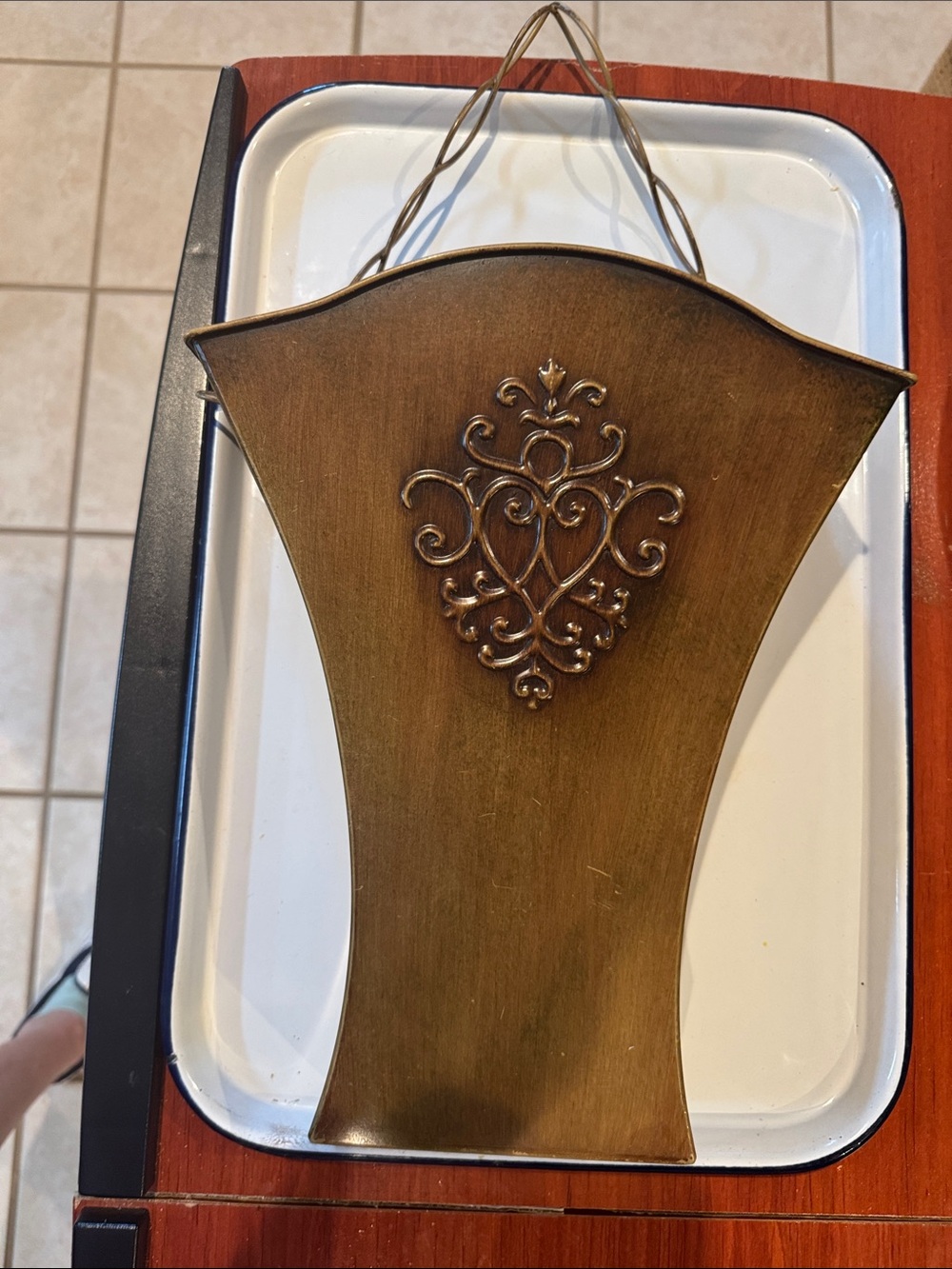 Southern Living Decorative Brass Wall Pocket Vase - Antique Brass Finish